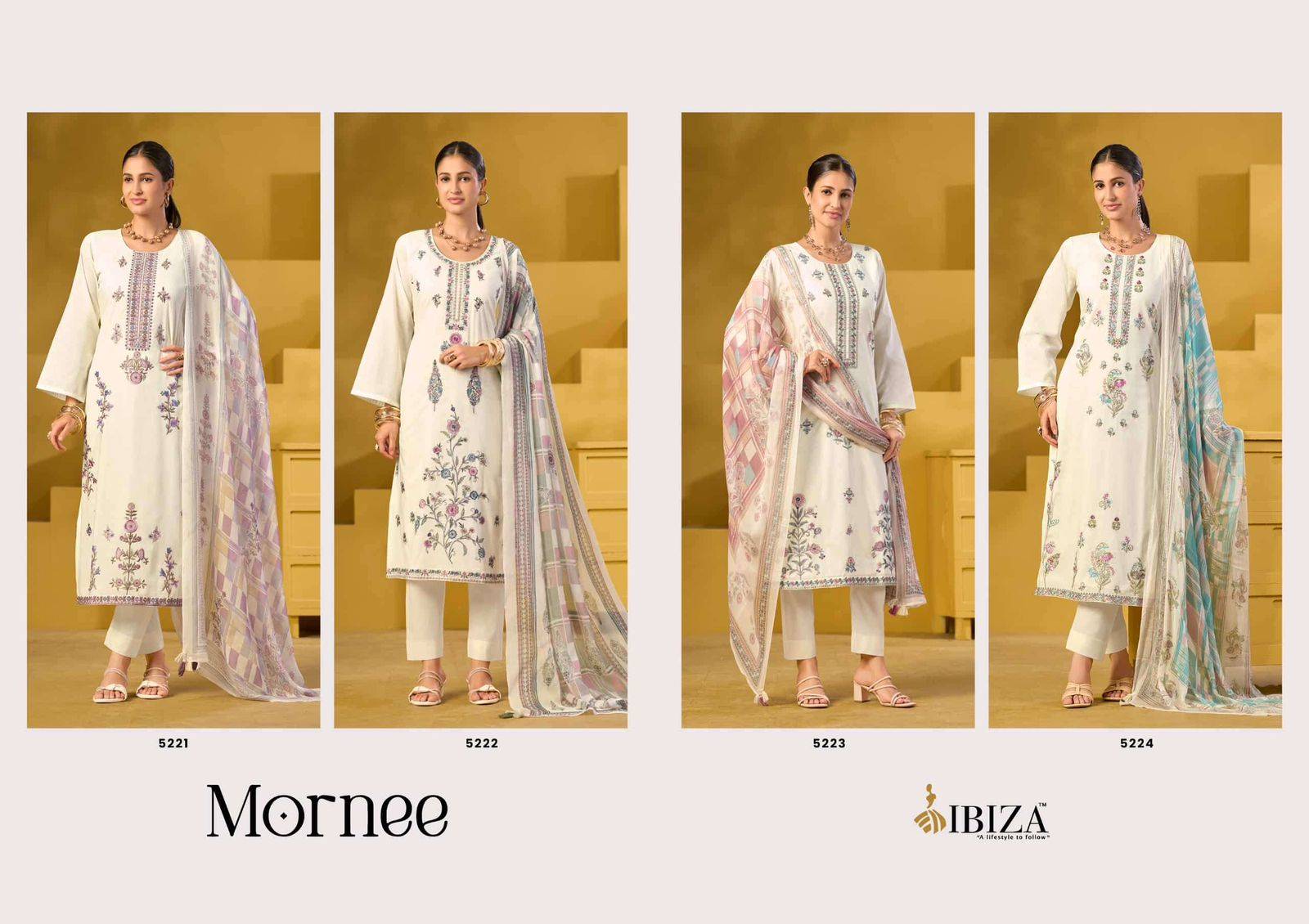 MORNEE By IBIZA 5221 To 5224 Series Beautiful Festive Suits Stylish Colorful Fancy Casual Wear Cotton Digital Print Dresses At Wholesale Price